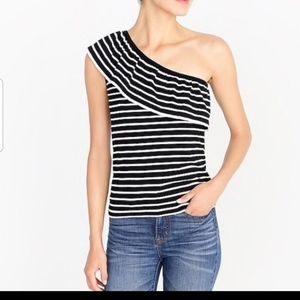 NWT J.Crew b&w off the shoulder shirt